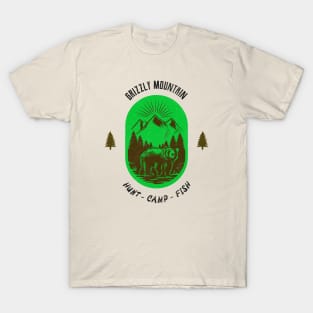 Grizzly Mountain Hunt Camp Fish - Green T-Shirt